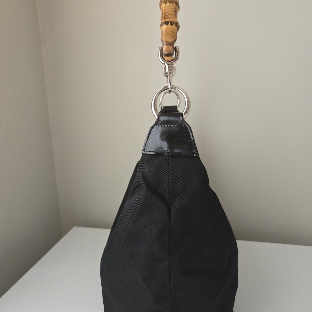 Gucci Black Hobo Bag with Bamboo Handle - Picture 4 of 13